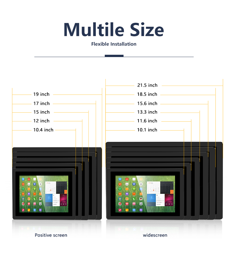 Industrial monitor size options ranging from 10.1 to 21.5 inches. Industrial monitor size options ranging from 10.1 to 21.5 inches.