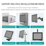 Guide to six flexible mounting options for an industrial touchscreen panel PC, including embedded and wall mount.