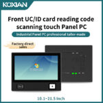 10.1 to 21.5 inch industrial touch panel PC with integrated front IC/ID card reader and QR code scanner for secure access control and self-service kiosks. 10.1 to 21.5 inch industrial touch panel PC with integrated front IC/ID card reader and QR code scanner for secure access control and self-service kiosks.