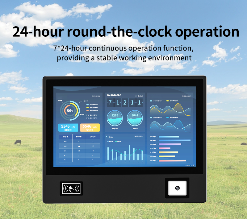 Heavy-duty industrial touch computer supporting 24/7 round-the-clock continuous operation for automated manufacturing and control systems. Heavy-duty industrial touch computer supporting 24/7 round-the-clock continuous operation for automated manufacturing and control systems.