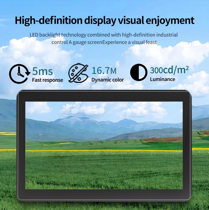 G2A Series Industrial Touch Panel PC with high-definition LED display – 5ms fast response, 16.7M dynamic colors, and 300cd/m² brightness for industrial use G2A Series Industrial Touch Panel PC with high-definition LED display – 5ms fast response, 16.7M dynamic colors, and 300cd/m² brightness for industrial use