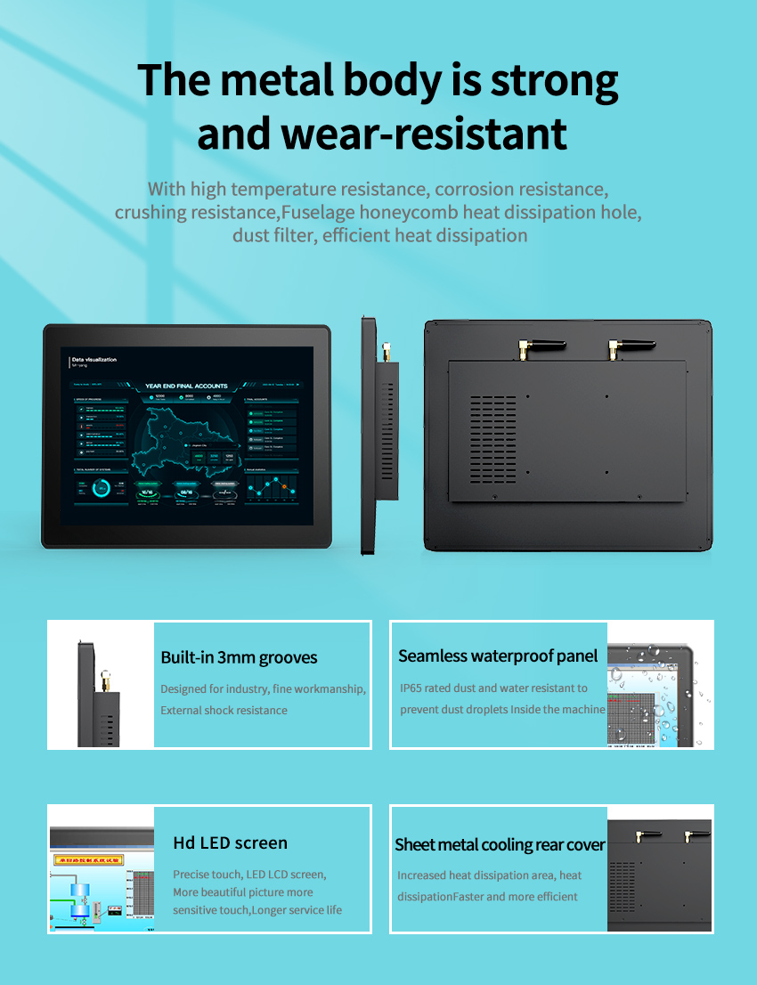 G2A Series Industrial Touch Panel PC metal body with IP65 waterproof panel, LED screen, and honeycomb heat dissipation design G2A Series Industrial Touch Panel PC metal body with IP65 waterproof panel, LED screen, and honeycomb heat dissipation design