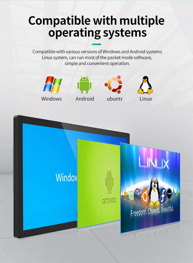 G3 Series Industrial Touch Panel PC compatible with Windows, Android, Ubuntu, and Linux operating systems for flexible industrial applications