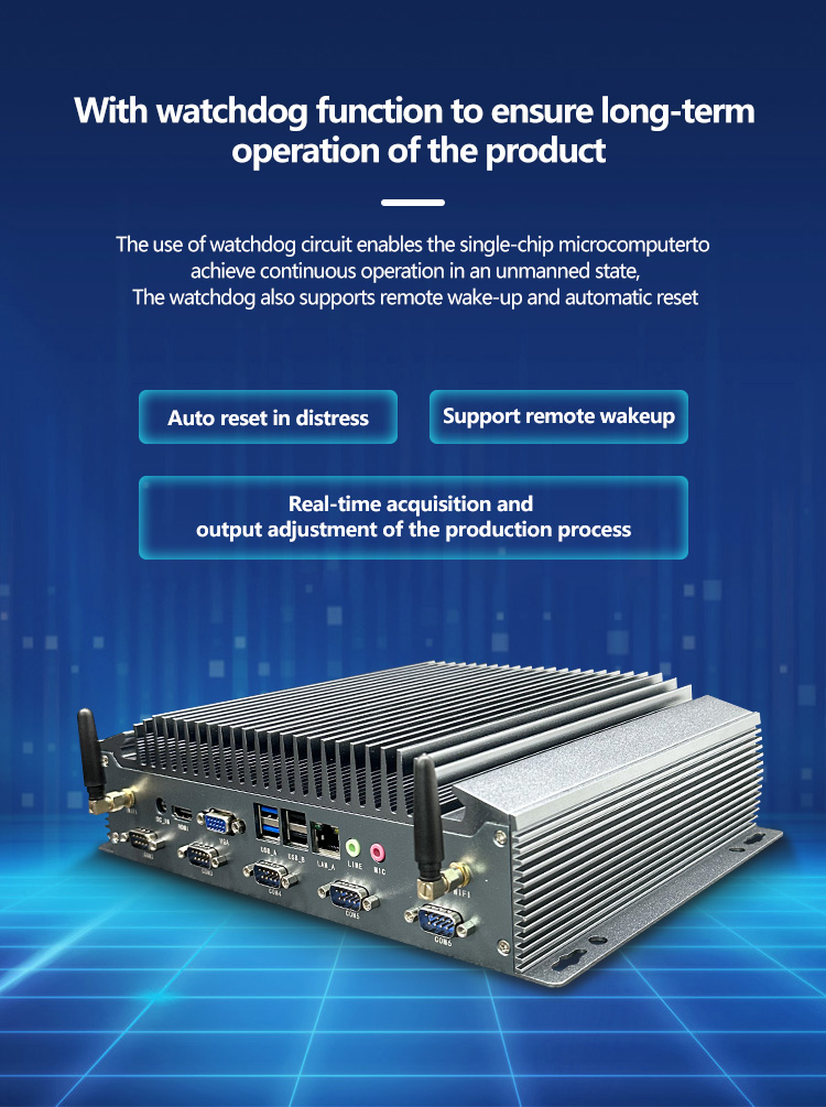 K2 Series Industrial Mini PC with watchdog function – supports remote wake-up and automatic reset for long-term unattended operation K2 Series Industrial Mini PC with watchdog function – supports remote wake-up and automatic reset for long-term unattended operation