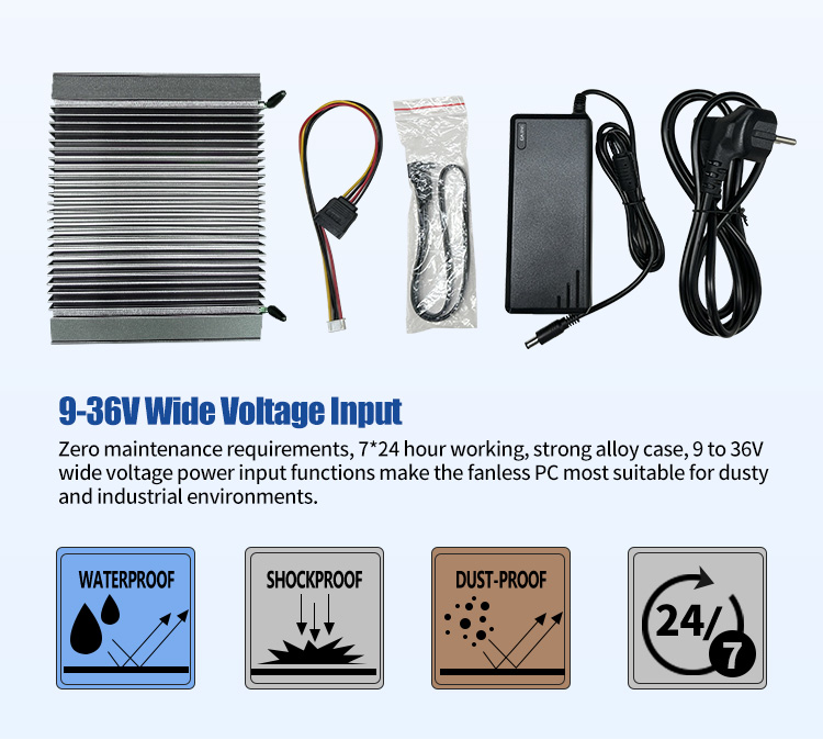 K2 Series Industrial Mini PC wide voltage input 9-36V – waterproof, shockproof, dustproof design for dusty and harsh industrial environments K2 Series Industrial Mini PC wide voltage input 9-36V – waterproof, shockproof, dustproof design for dusty and harsh industrial environments