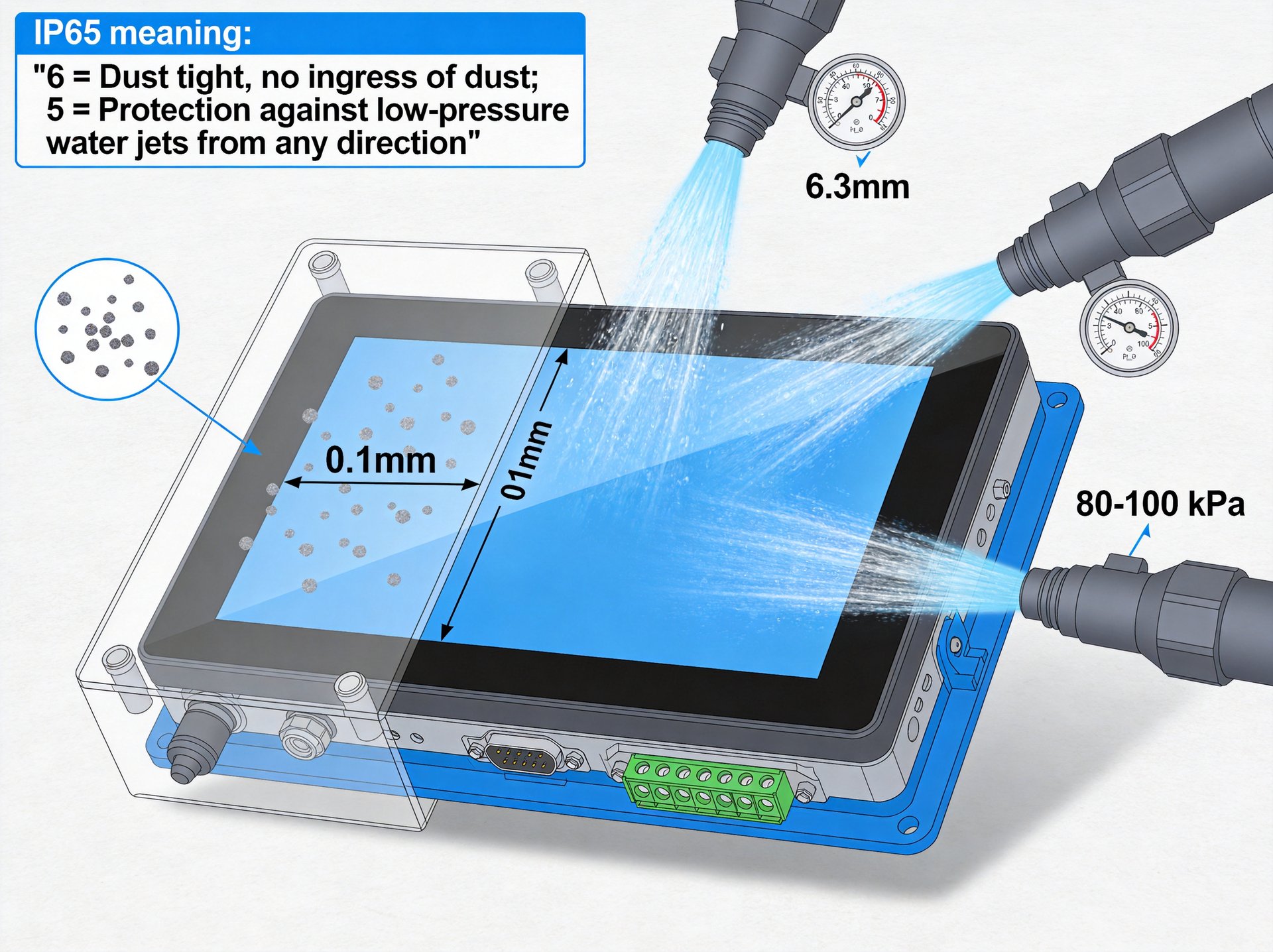 Understanding IP65 Ratings for Industrial Touch Displays: A Complete Guide