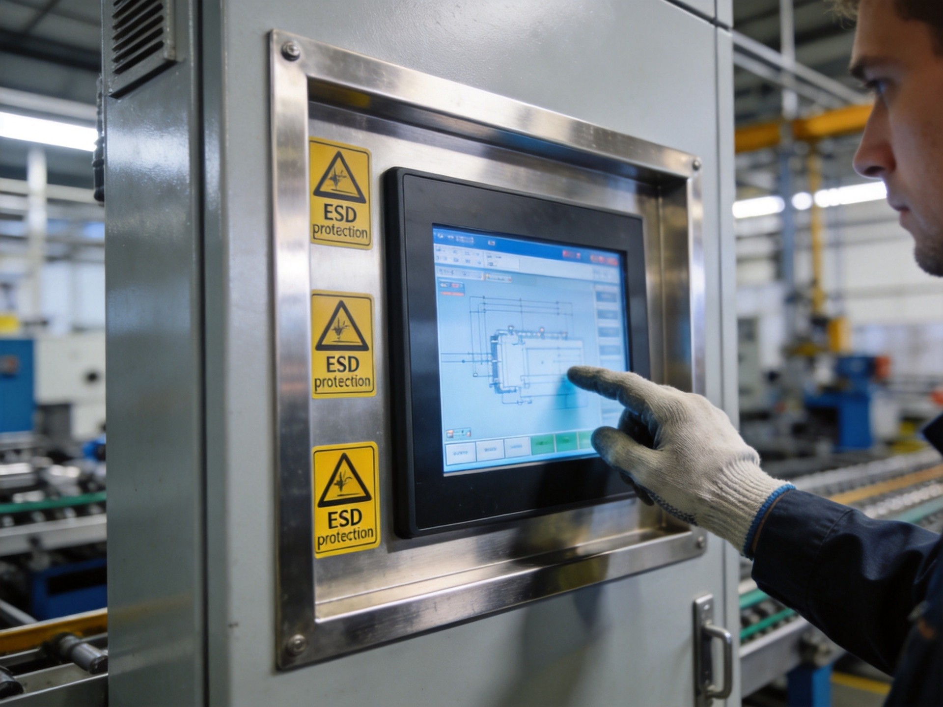 industrial touch screen ESD protection circuitry