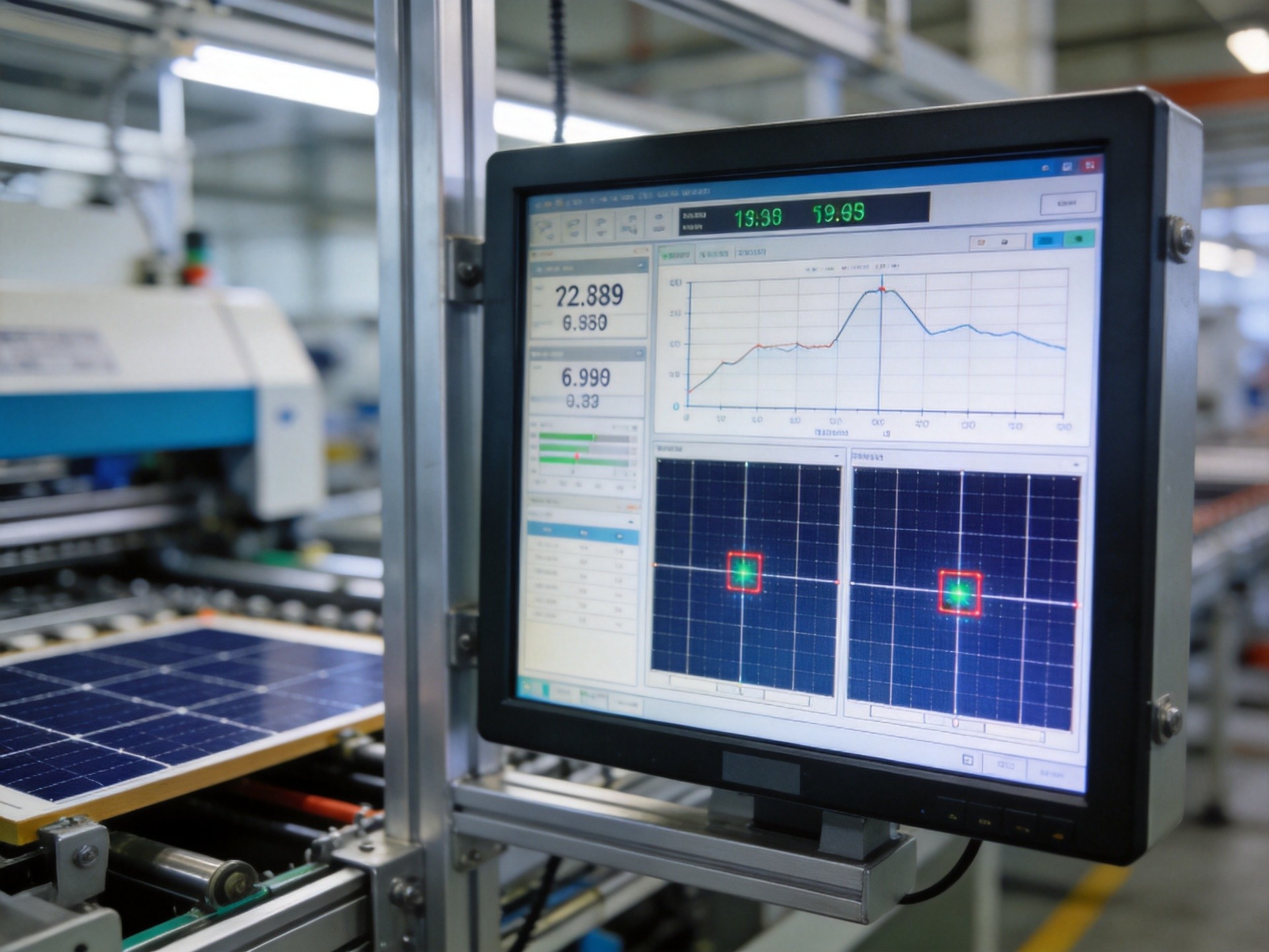 solar cell quality inspection industrial display