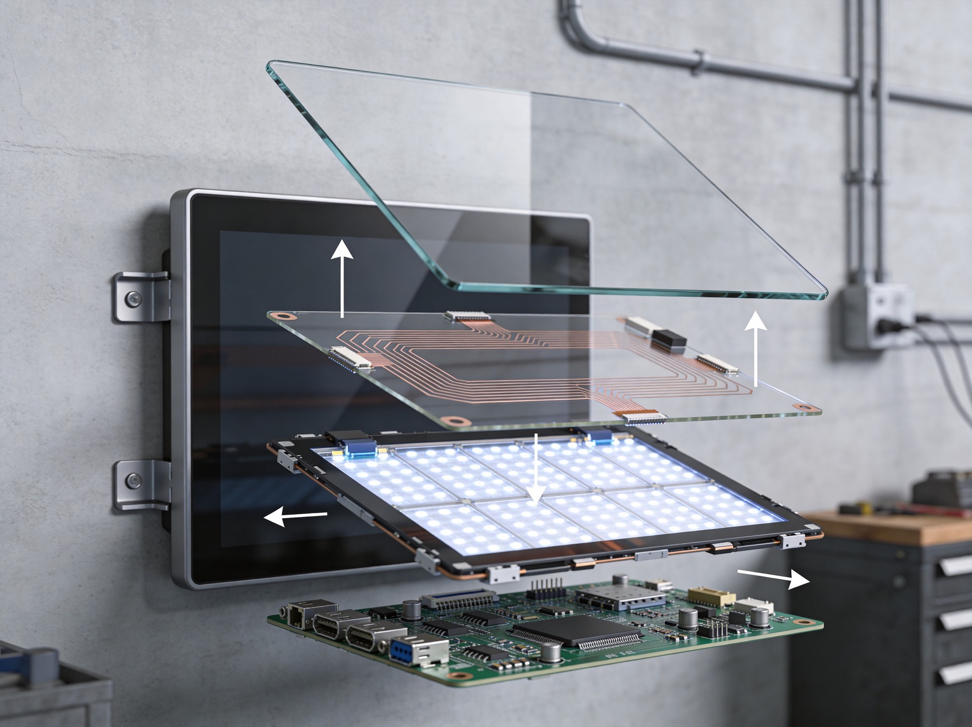 industrial touch screen layers construction