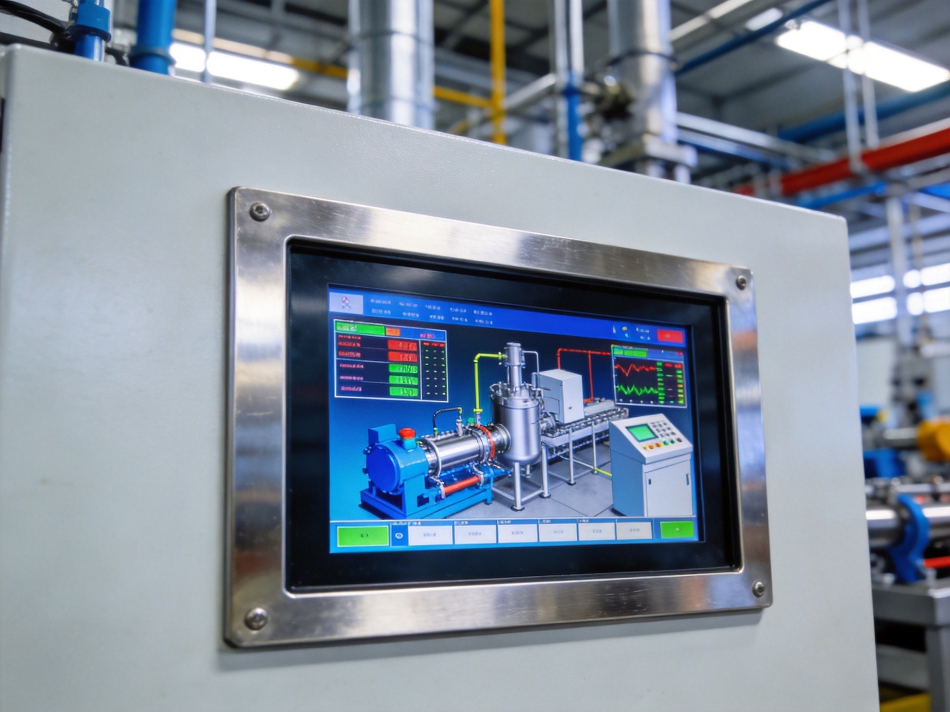 industrial IPS LCD display with crystal clear sharp production monitoring data