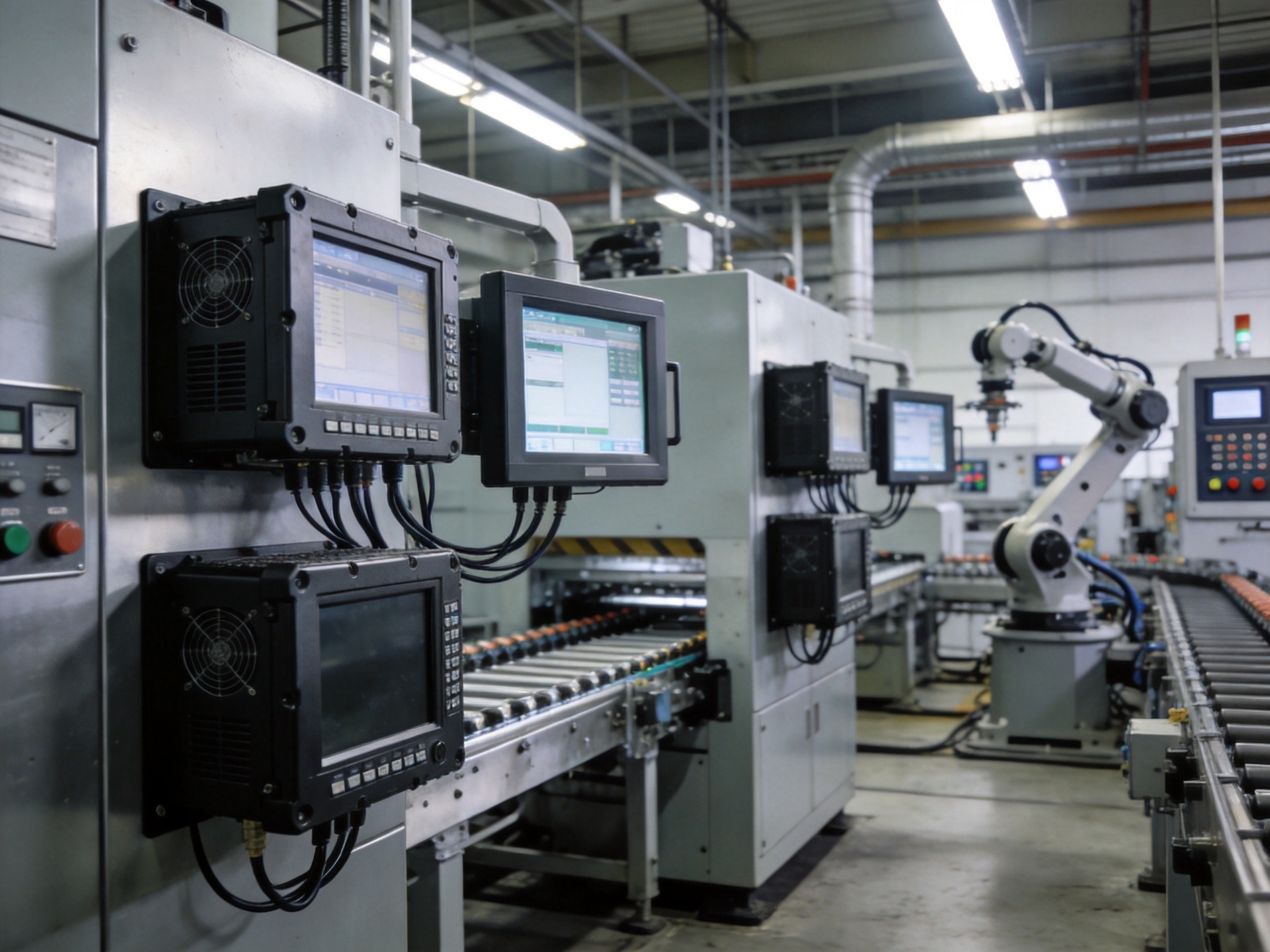 multiple industrial embedded computers deployed across manufacturing production line