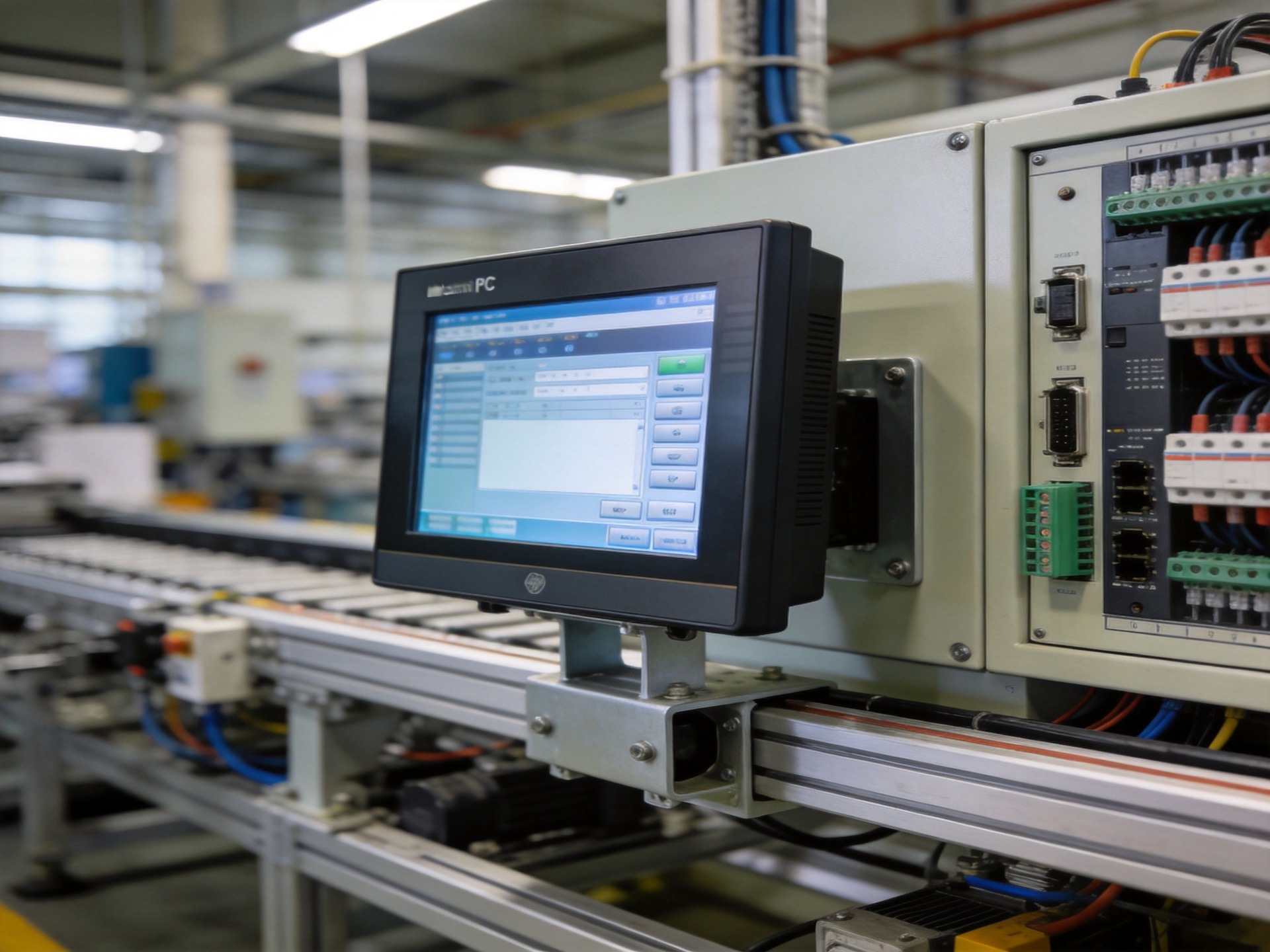 Wide-voltage industrial touchscreen in remote factory with unstable grid power and voltage regulator
