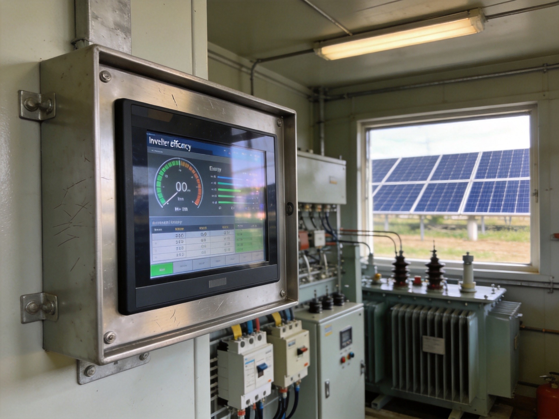 Edge computing analytics dashboard on industrial panel PC for renewable energy monitoring