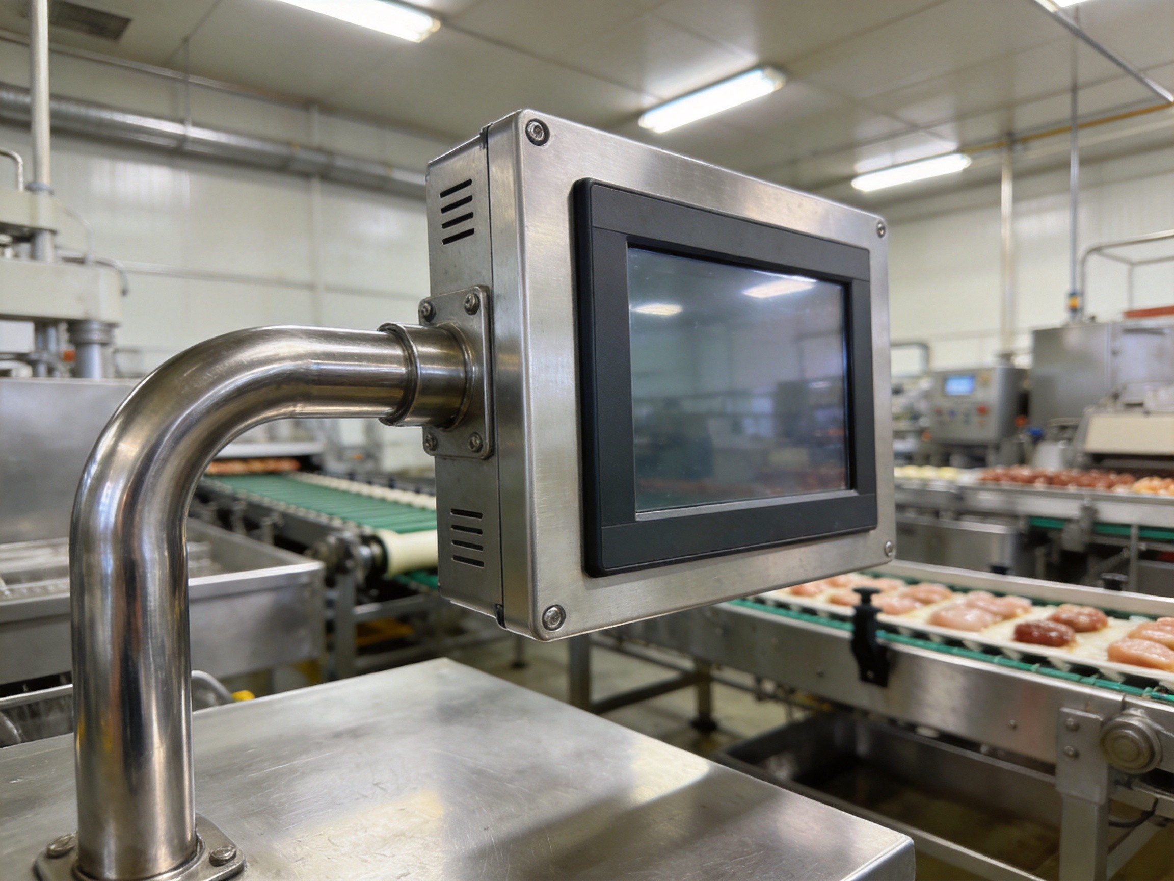 Passive cooling finned rear chassis of enclosed industrial panel PC