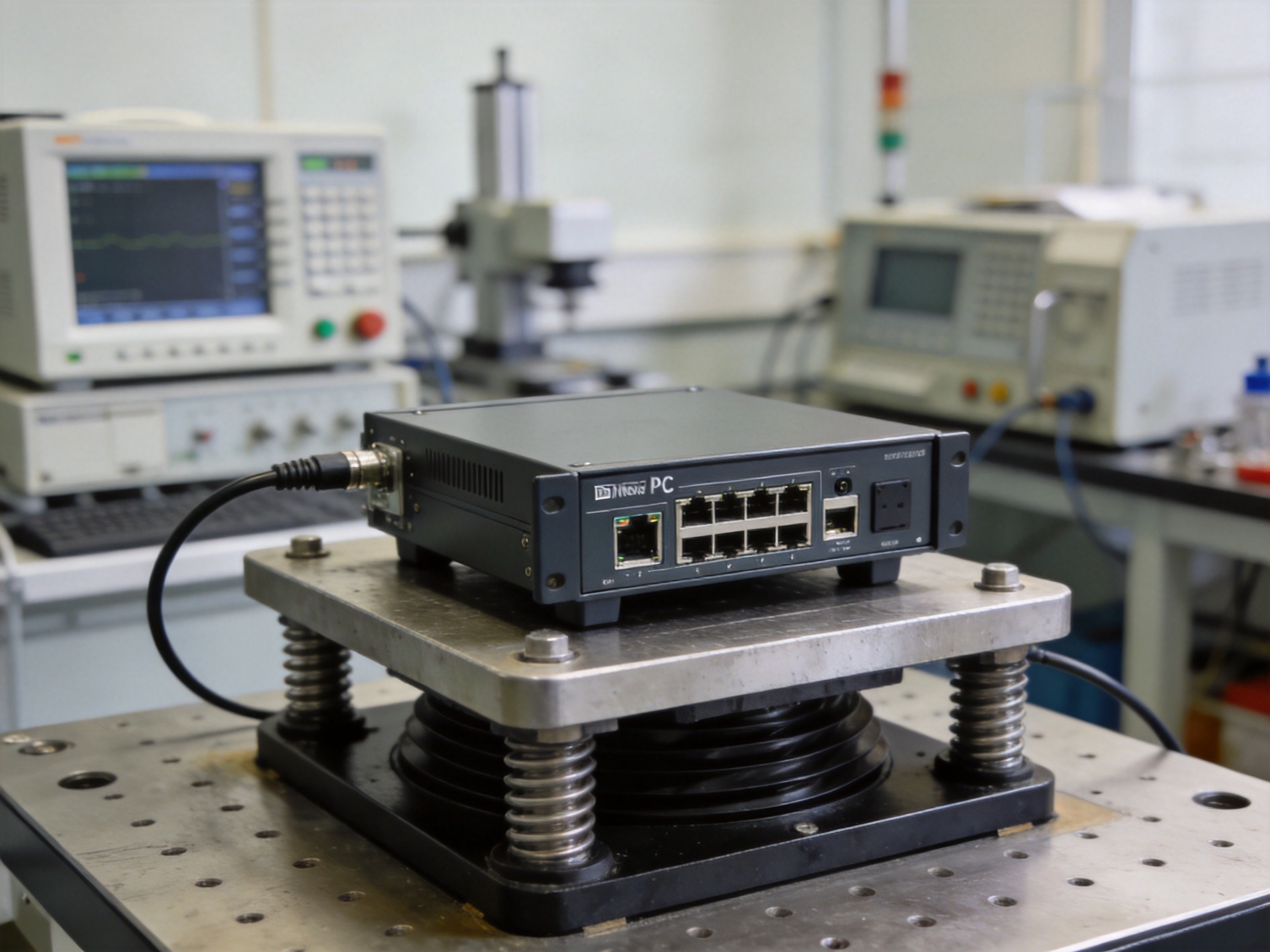 Industrial panel PC deployed in heavy manufacturing with vibration from nearby stamping press