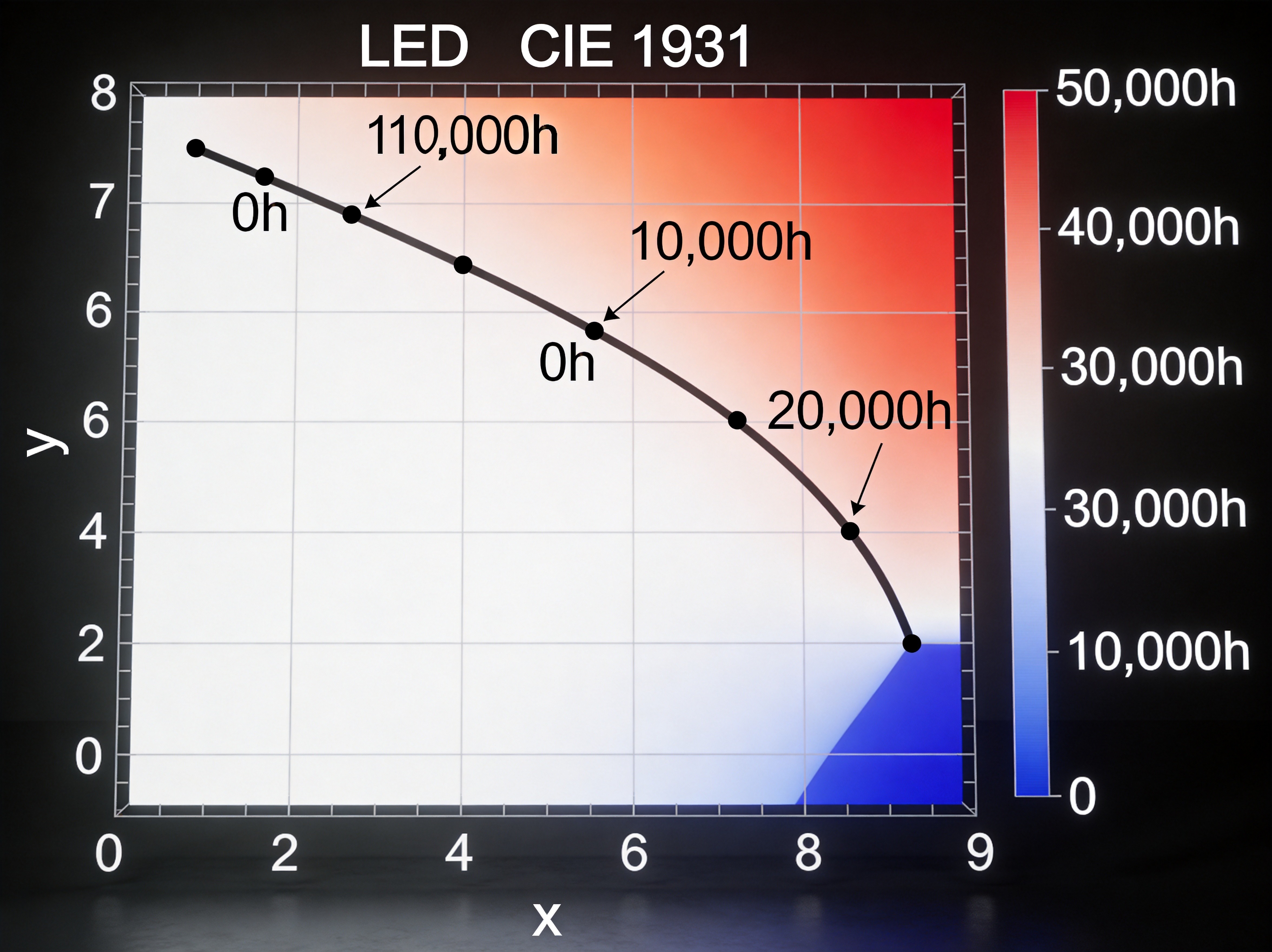 Thermal camera image of industrial display backlight showing LED junction temperature hotspots