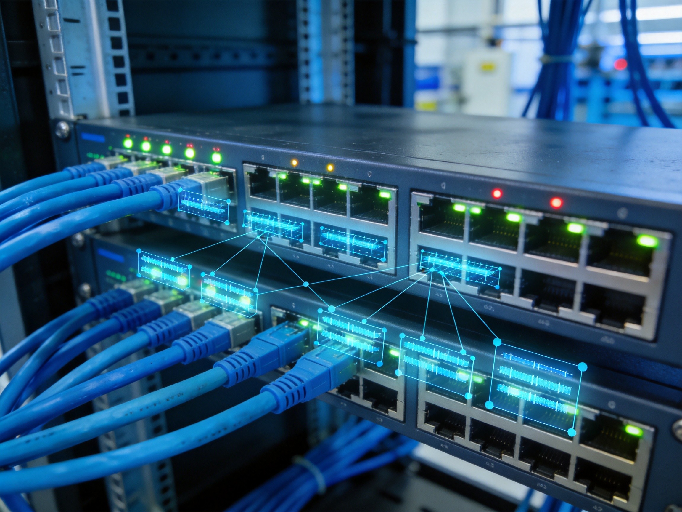Network architecture diagram showing TSN profile layers for industrial automation with edge computing nodes and panel PCs
