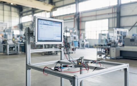 From Pilot Cell to Plant Fleet with Industrial Monitors Single industrial monitor mounted on a pilot production cell during engineering evaluation