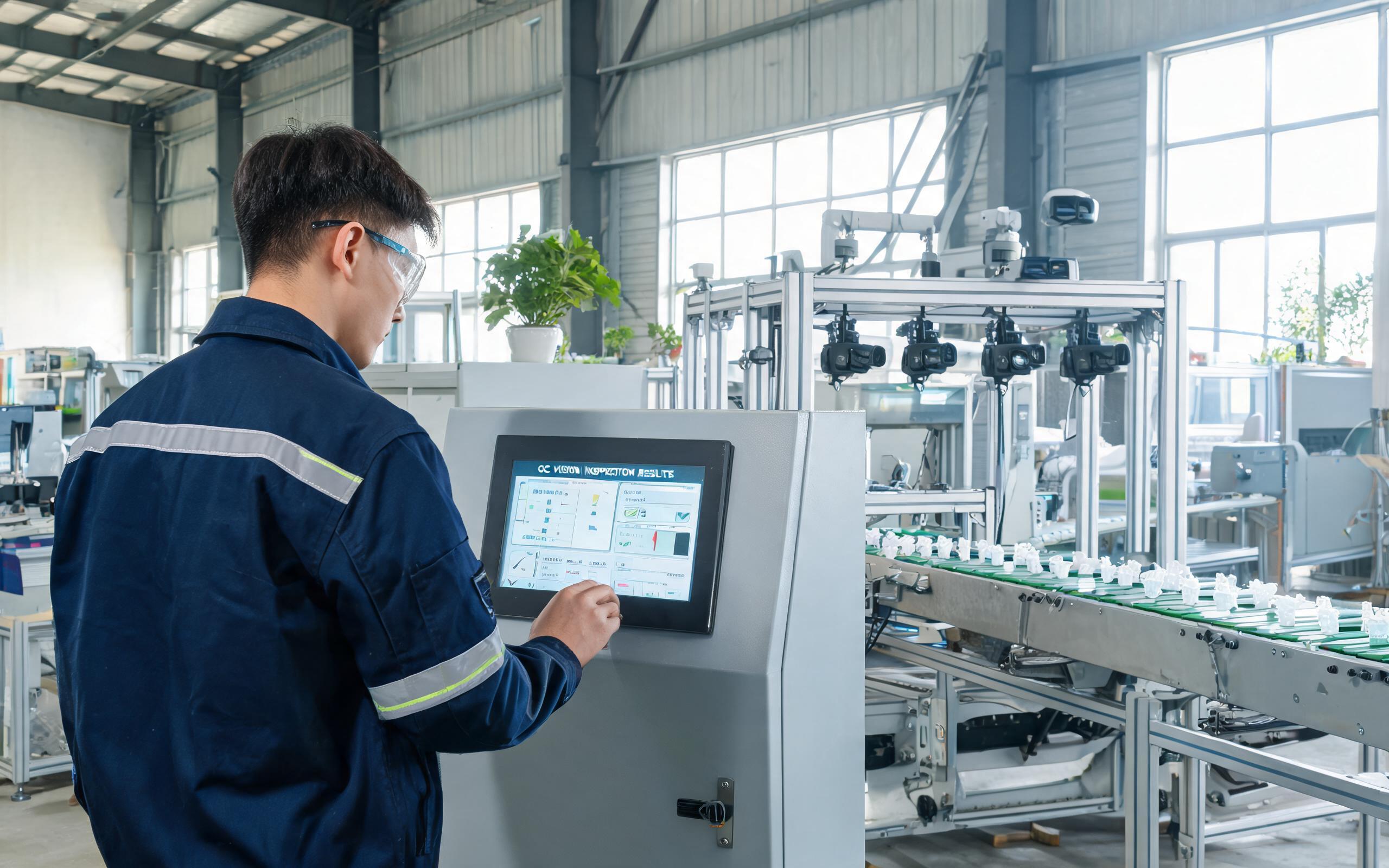 Specifying Hardware for Vision Cells engineer selecting an industrial panel pc for a machine vision quality control cell