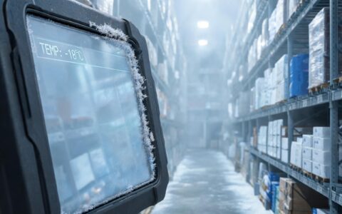 Rugged touch screen display laminated glass edge with frost in cold storage
