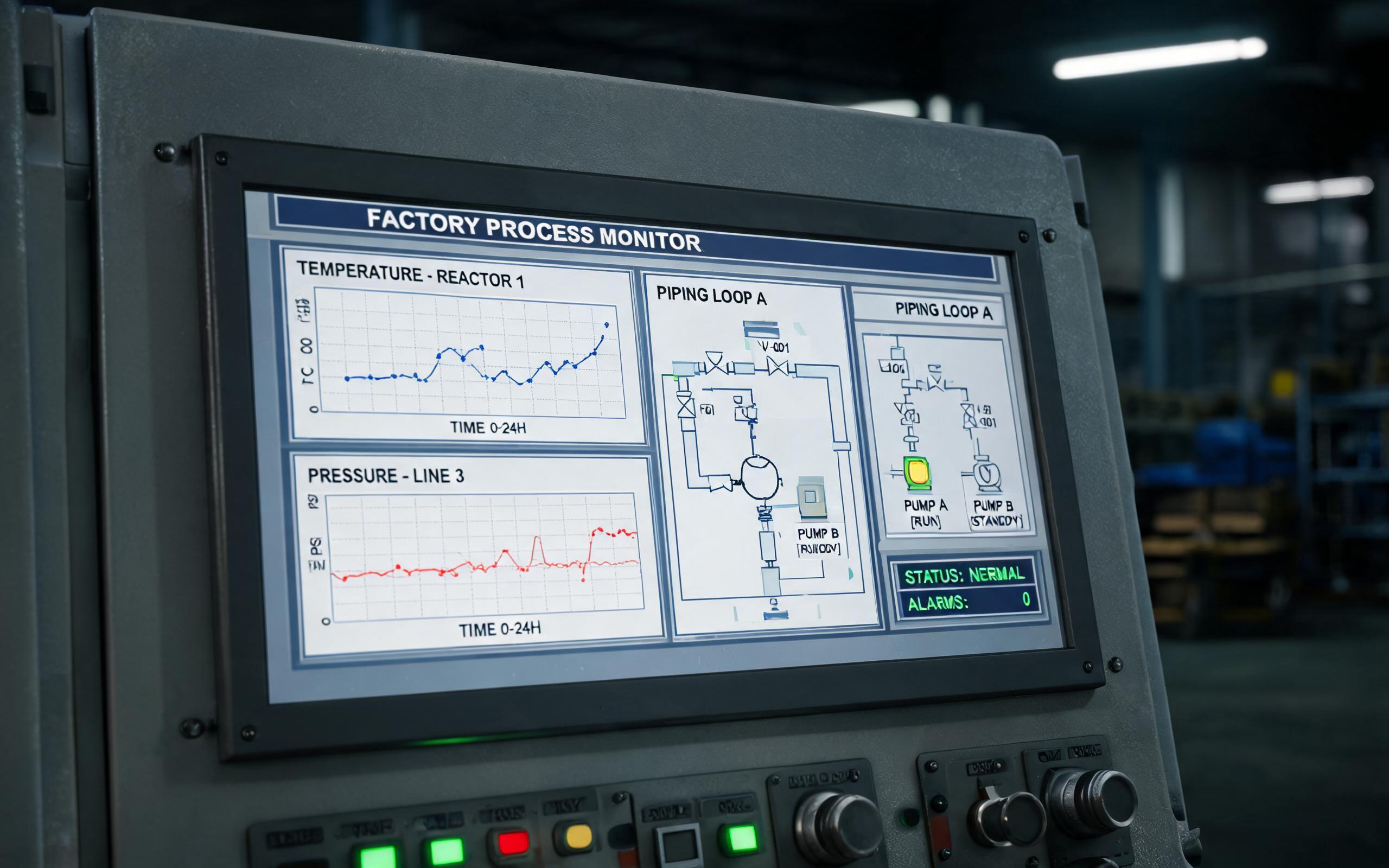 Bandwidth headroom for higher resolution panels high resolution industrial touchscreen monitor with dense process graphics