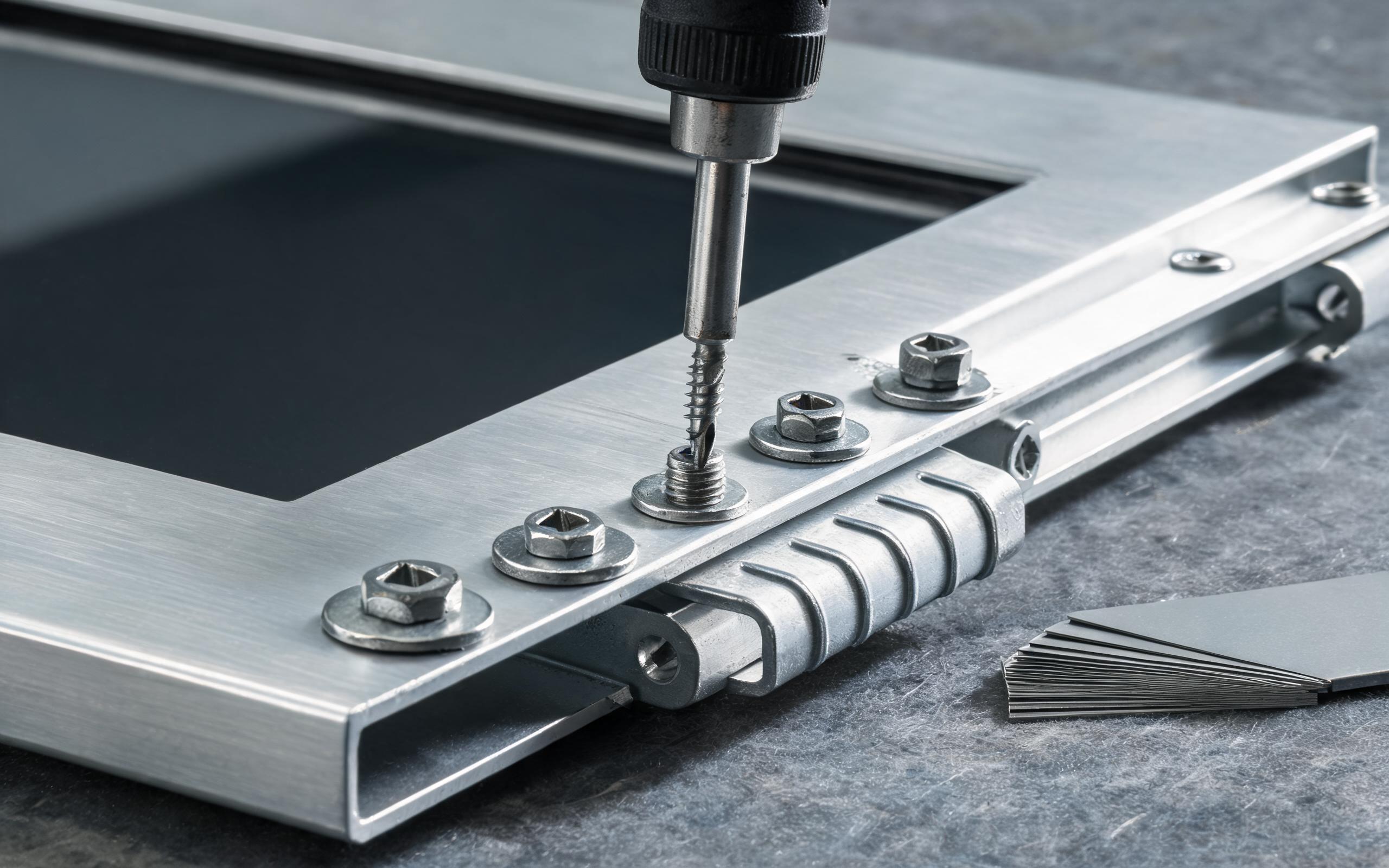 Crisscross torque sequence for mounting an open frame touch monitor into thin sheet metal