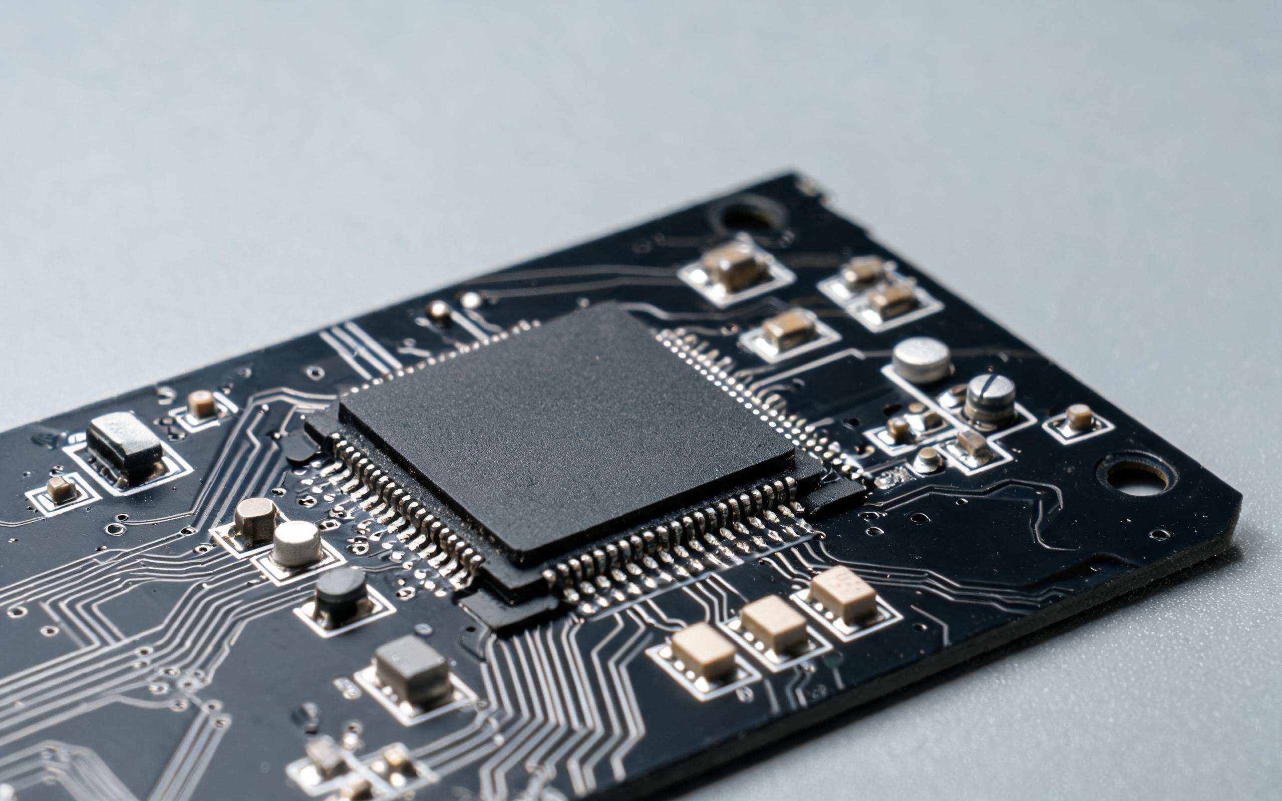 Soldered eMMC BGA Package on Host Board BGA soldered eMMC memory package mounted on an industrial panel computer motherboard
