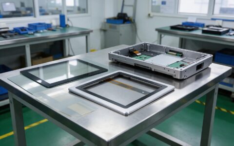 Touch screen manufacturers design review with cover glass, sensor layer and chassis parts