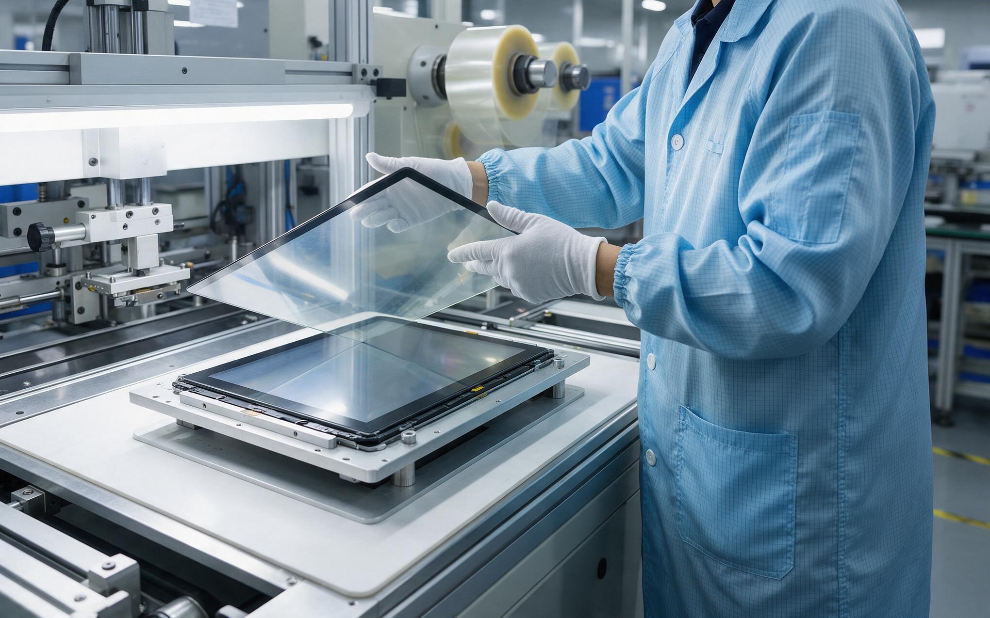 Cover glass substitution check on an in-house industrial touch screen lamination line