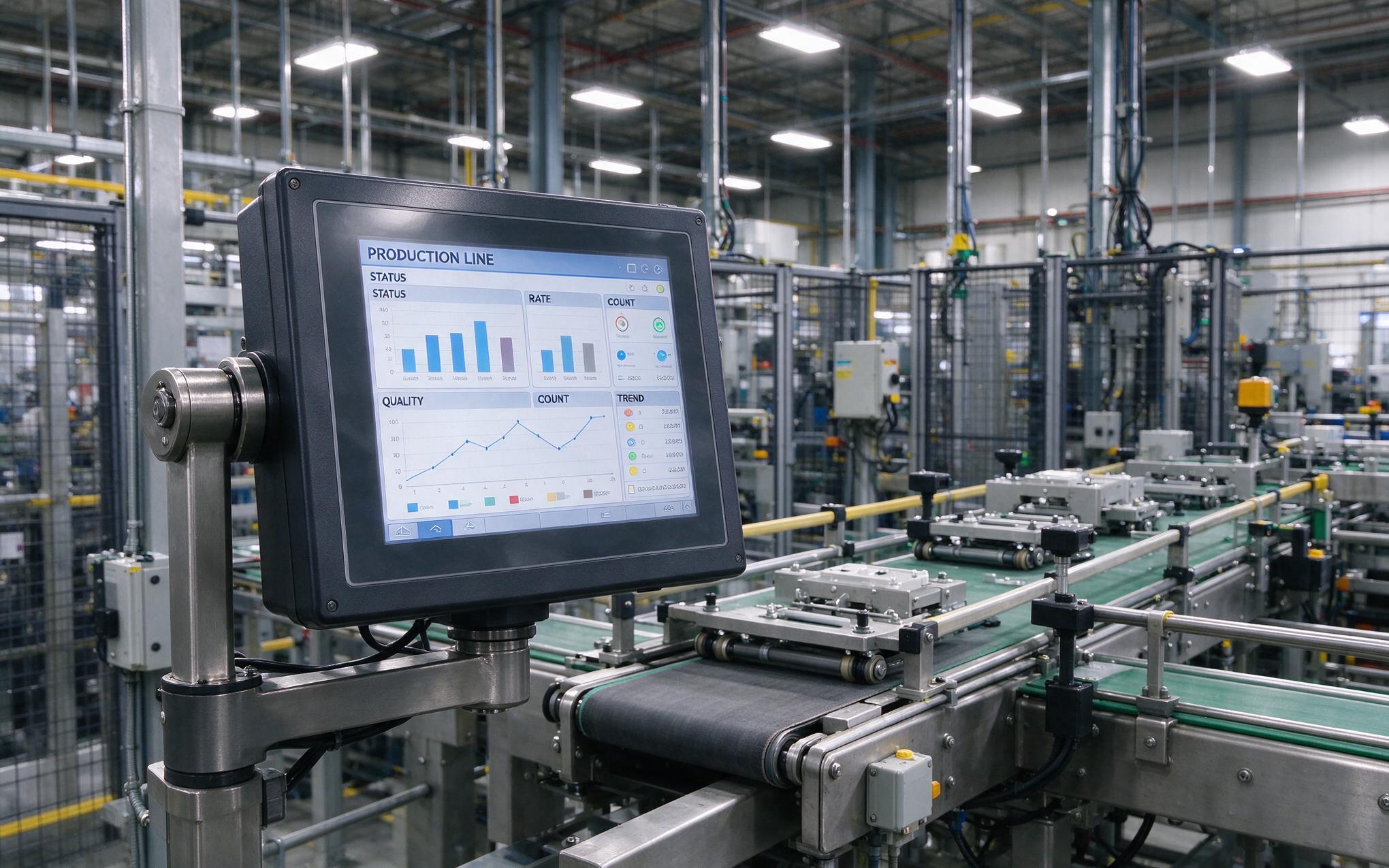 Anti-Glare Surface Treatment on Industrial Touchscreen Monitor anti-glare coated industrial touchscreen monitor price factor in factory lighting