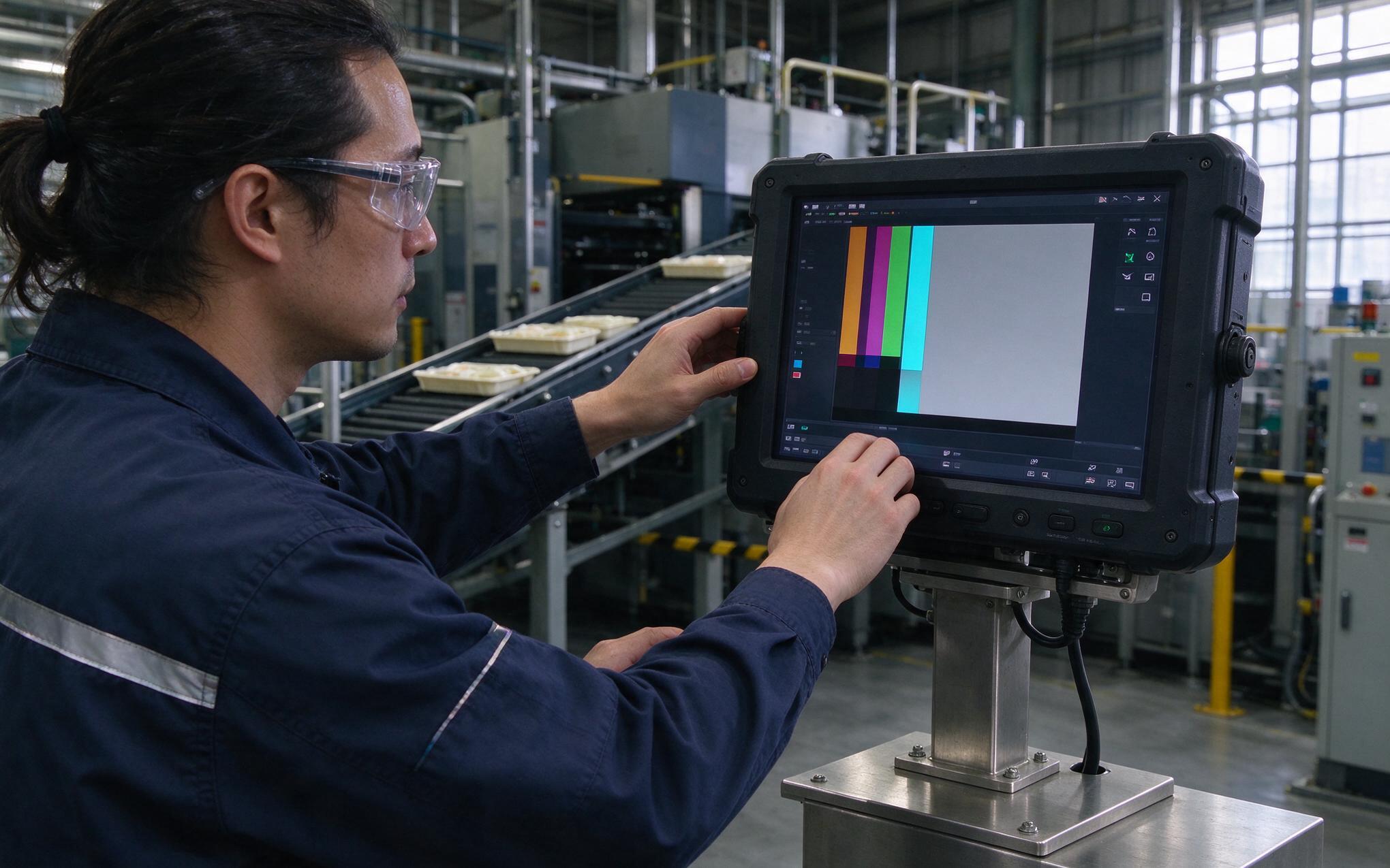 Response budget tuning on a rugged industrial monitor engineer tuning refresh rate and response budget on a rugged industrial monitor