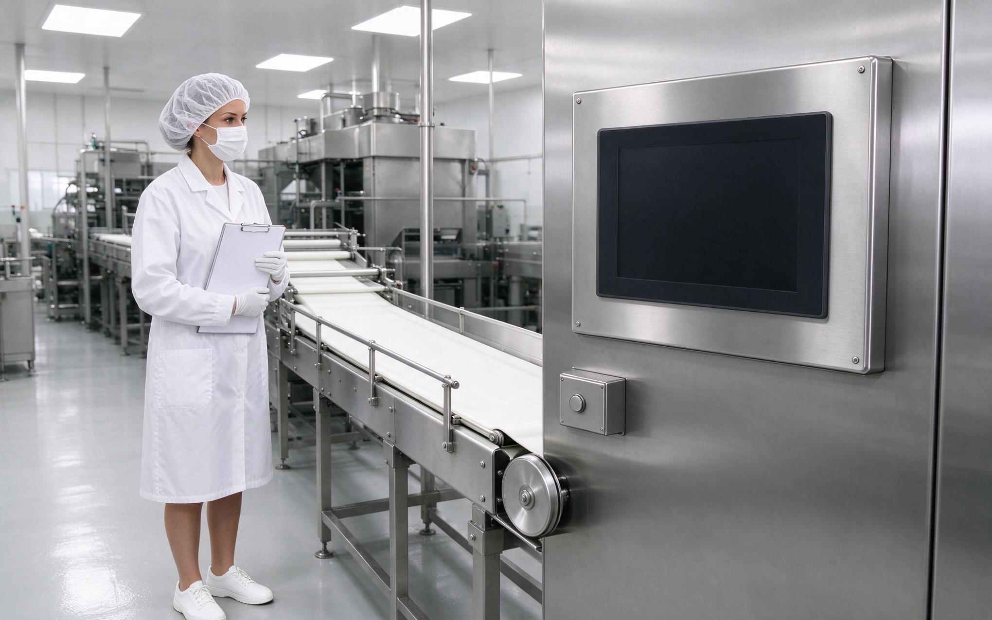 Specifying Hygienic Touch Hardware engineer specifying industrial touch panel pc for hygienic food zone
