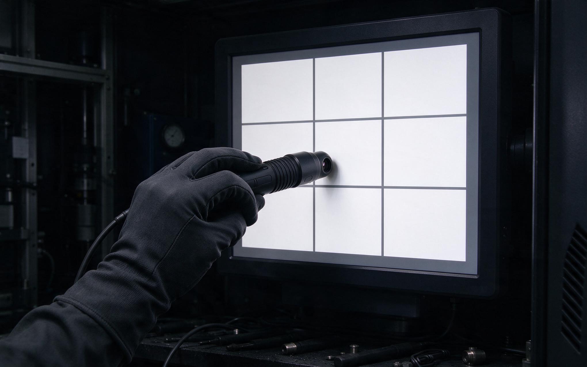 nine point luminance testing on an industrial PC monitor