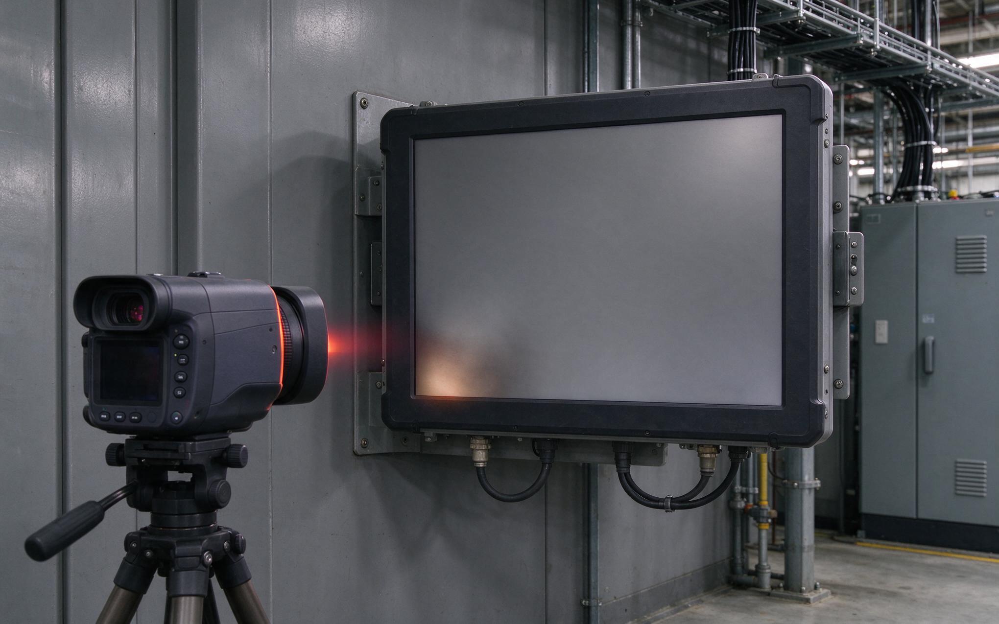 backlight aging and heat gradients on an industrial PC monitor panel
